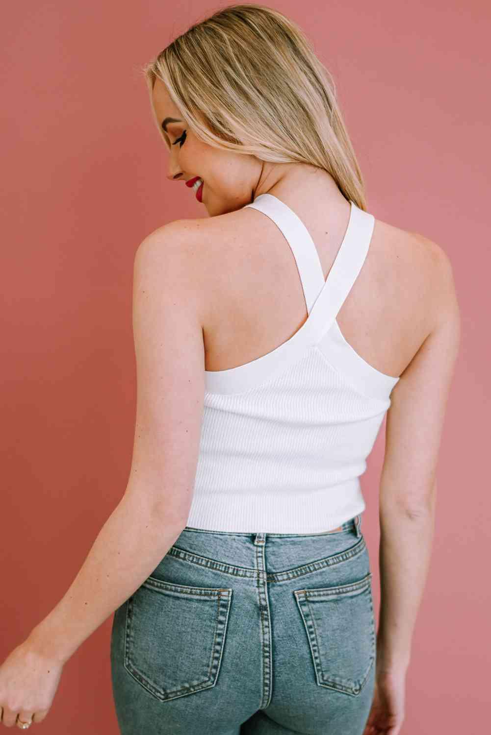 Ribbed Sleeveless Cropped Top - Immenzive