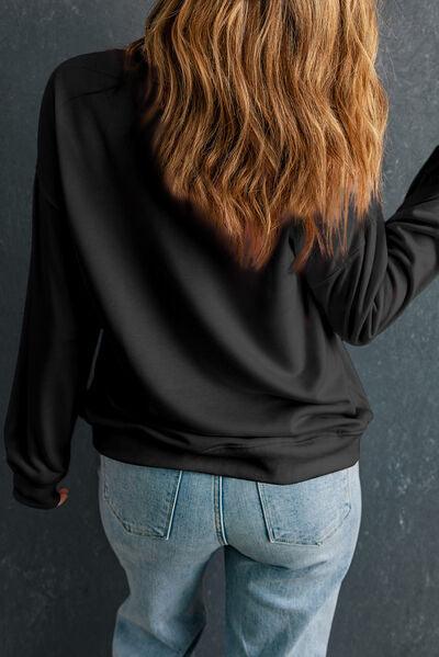 Round Neck Dropped Shoulder Sweatshirt - Immenzive