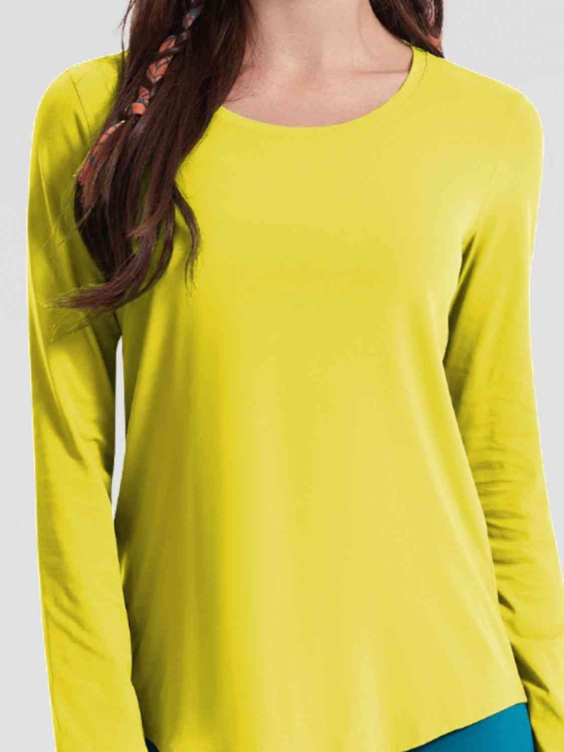 Round Neck Long Sleeve Sports Top - Immenzive