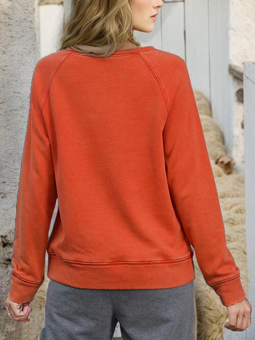 Round Neck Long Sleeve Sweatshirt - Immenzive