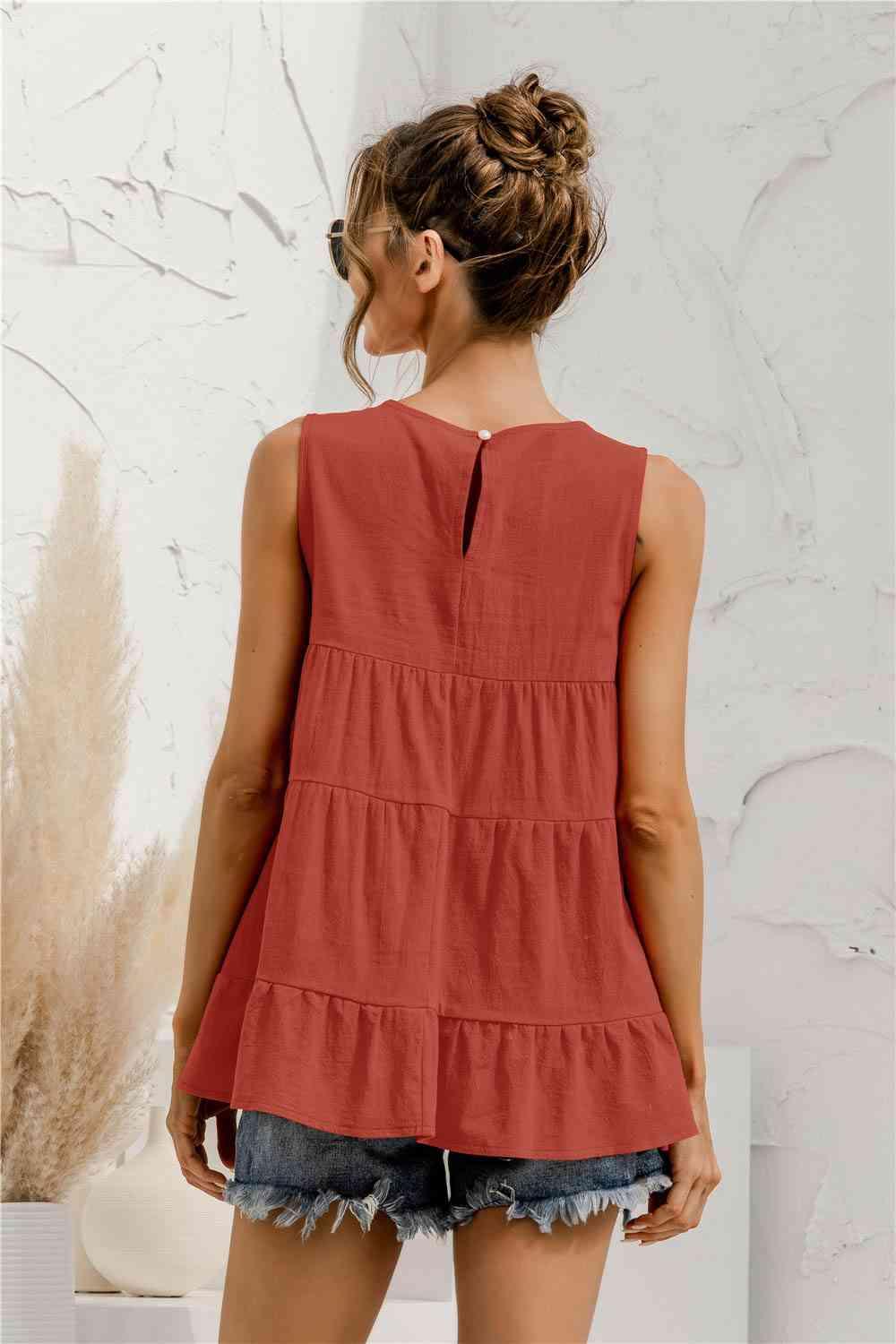 Round Neck Tiered Tank - Immenzive