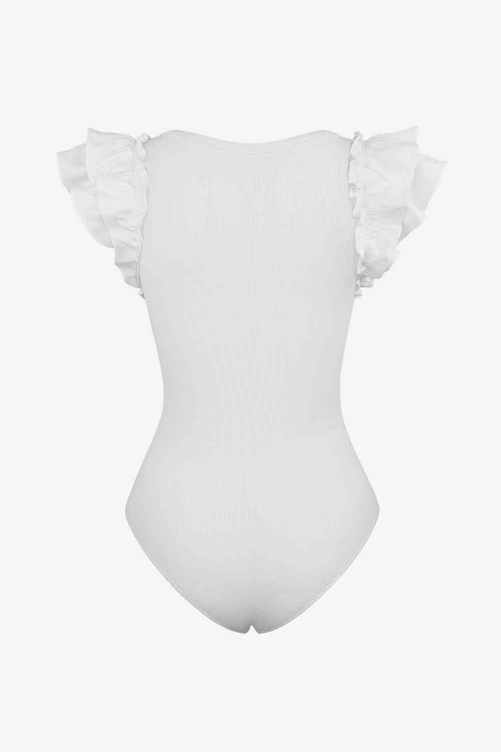 Ruffled Plunge Bodysuit - Immenzive