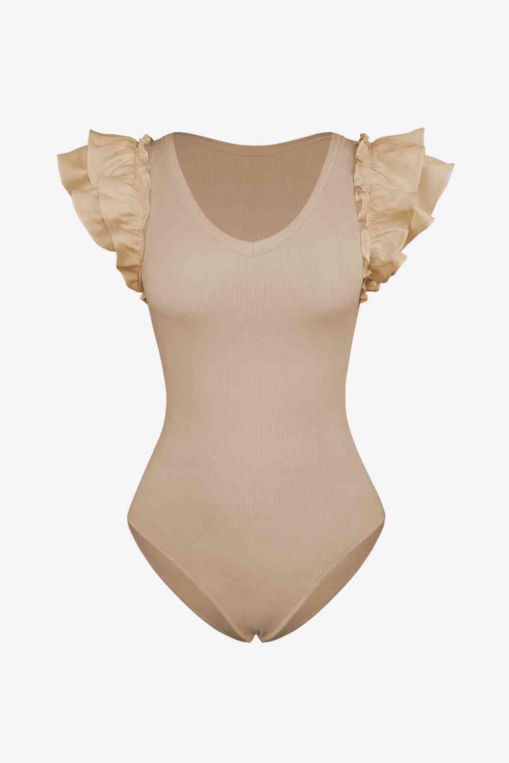 Ruffled Plunge Bodysuit - Immenzive