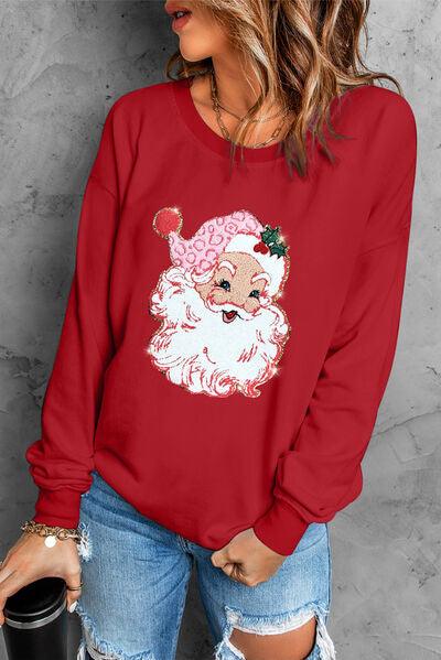 Santa Round Neck Dropped Shoulder Sweatshirt - Immenzive