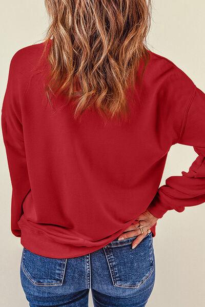 Santa Round Neck Dropped Shoulder Sweatshirt - Immenzive