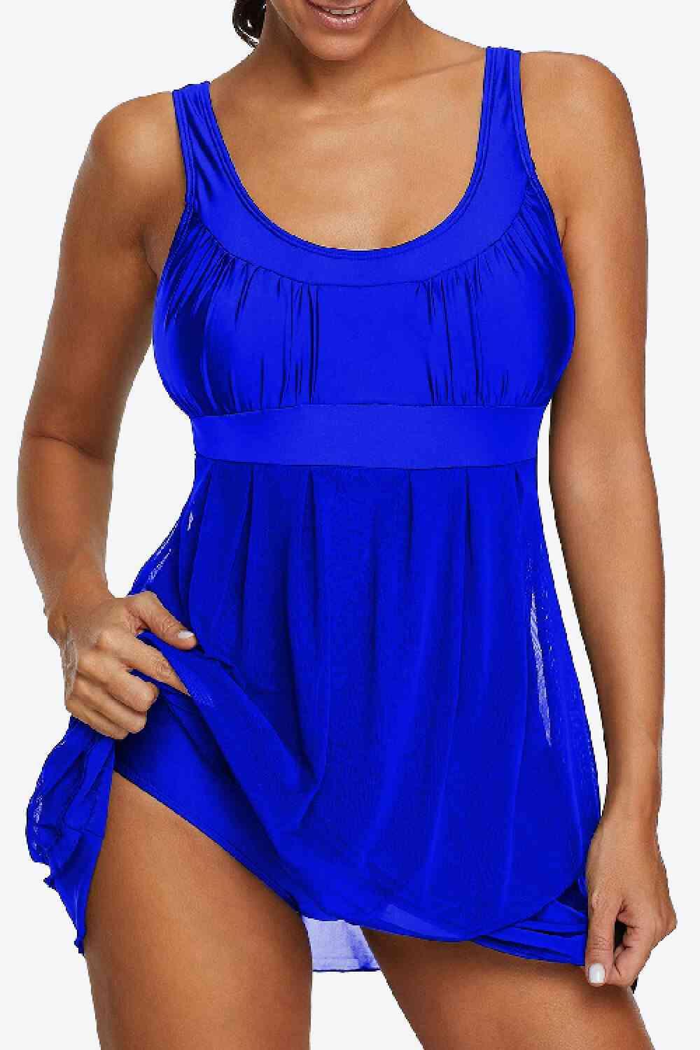 Scoop Neck Layered Two-Piece Swimsuit - Immenzive