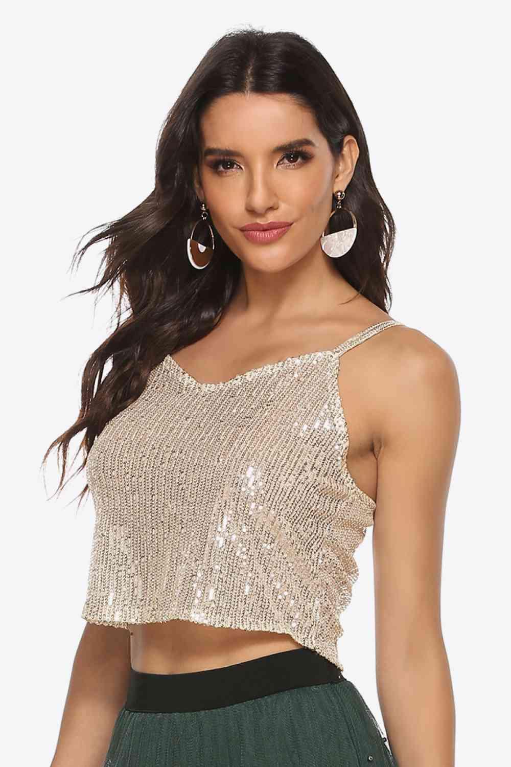 Sequin Cropped Cami - Immenzive