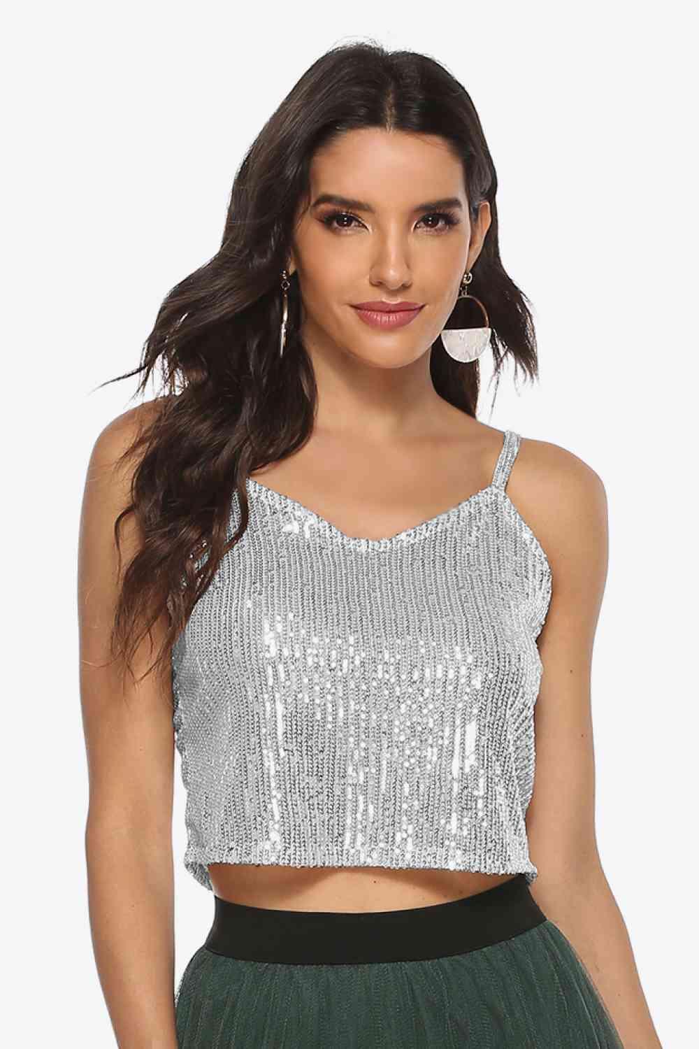 Sequin Cropped Cami - Immenzive