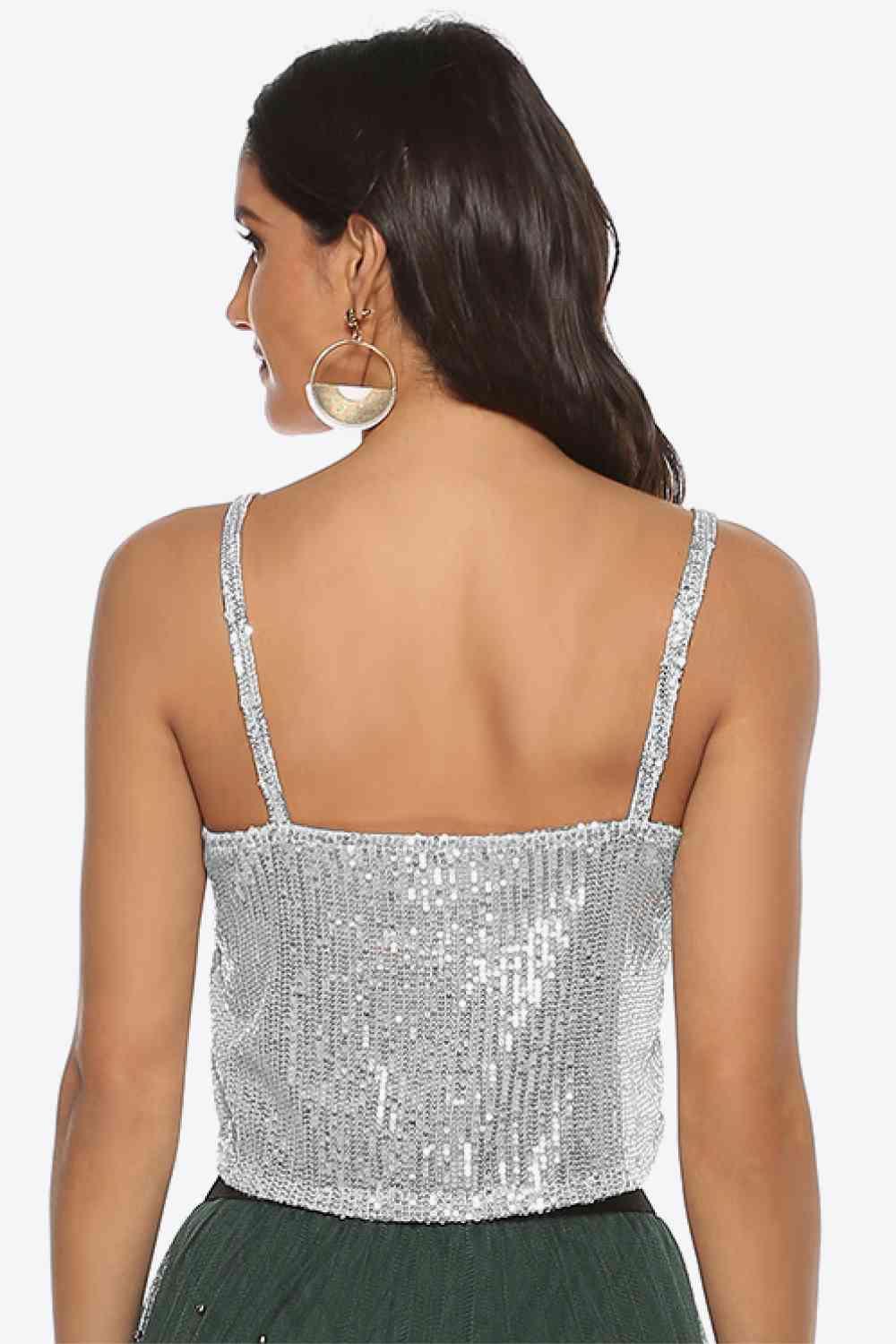 Sequin Cropped Cami - Immenzive