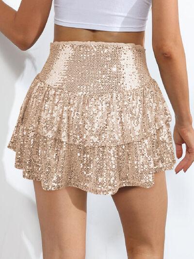 Sequin Layered Mini Skirt - Immenzive