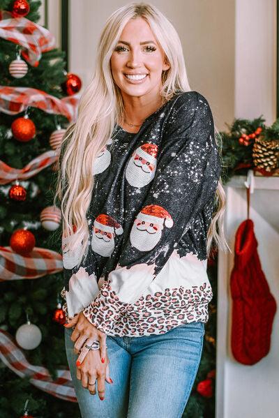 Sequin Patch Christmas Element Sweatshirt - Immenzive