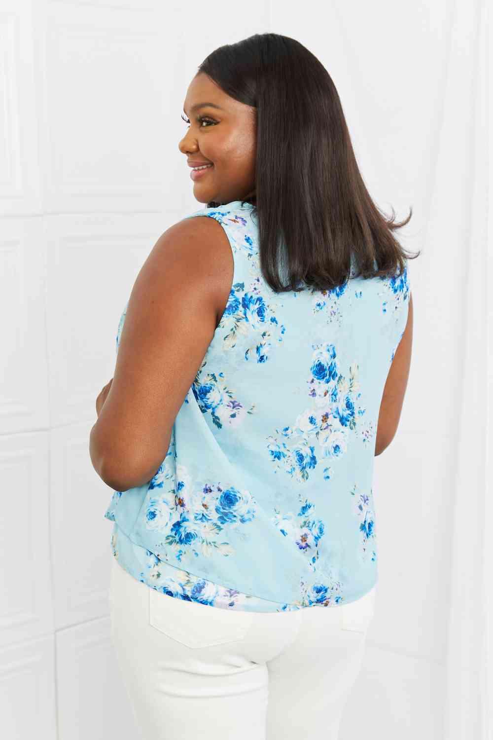 Sew In Love Off To Brunch Full Size Floral Tank Top - Immenzive