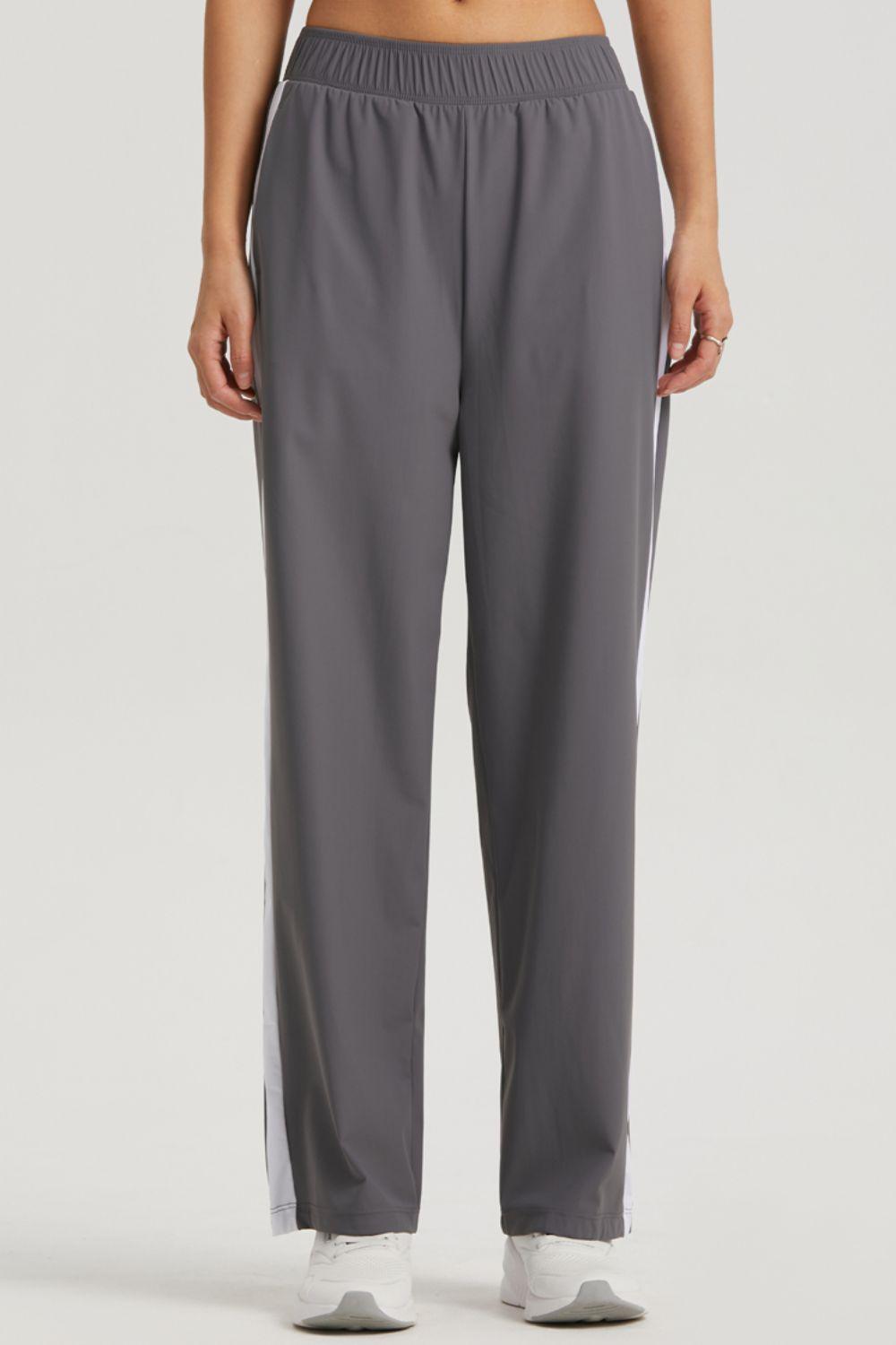 Side Stripe Elastic Waist Sports Pants - Immenzive