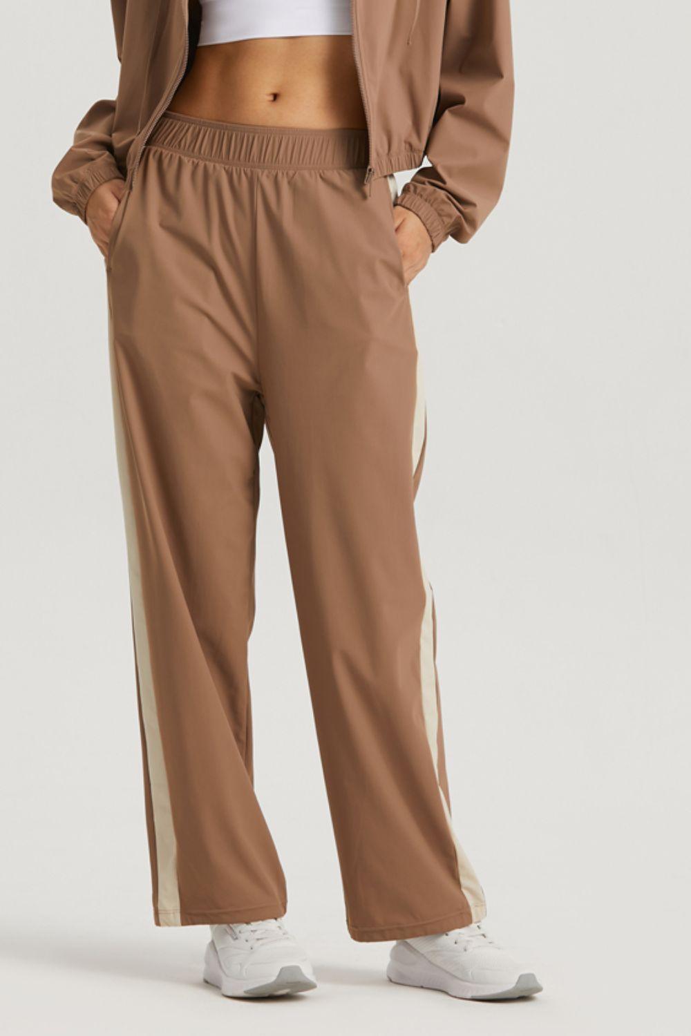 Side Stripe Elastic Waist Sports Pants - Immenzive