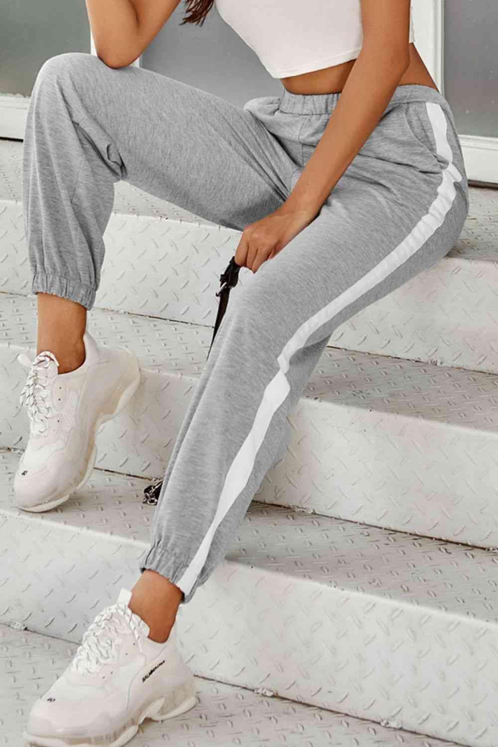 Side Stripe Joggers with Pockets - Immenzive