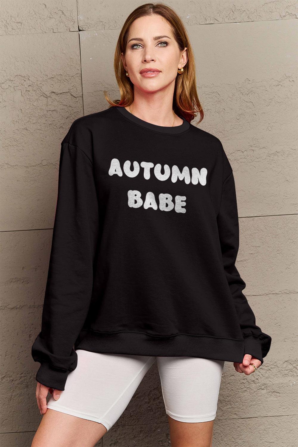Simply Love Full Size AUTUMN BABE Graphic Sweatshirt - Immenzive