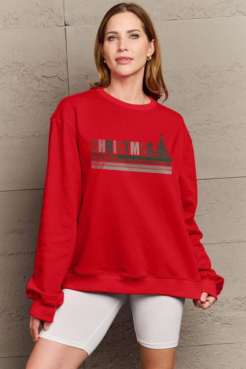 Simply Love Full Size CHRISTMAS Long Sleeve Sweatshirt - Immenzive