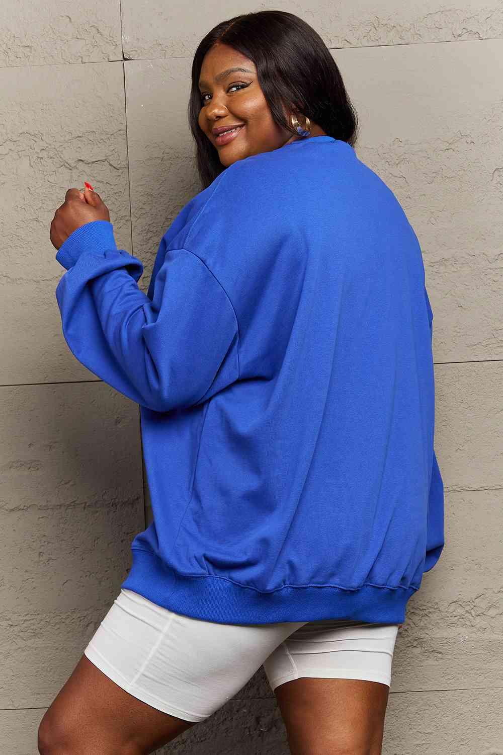 Simply Love Full Size Drop Shoulder Graphic Sweatshirt - Immenzive
