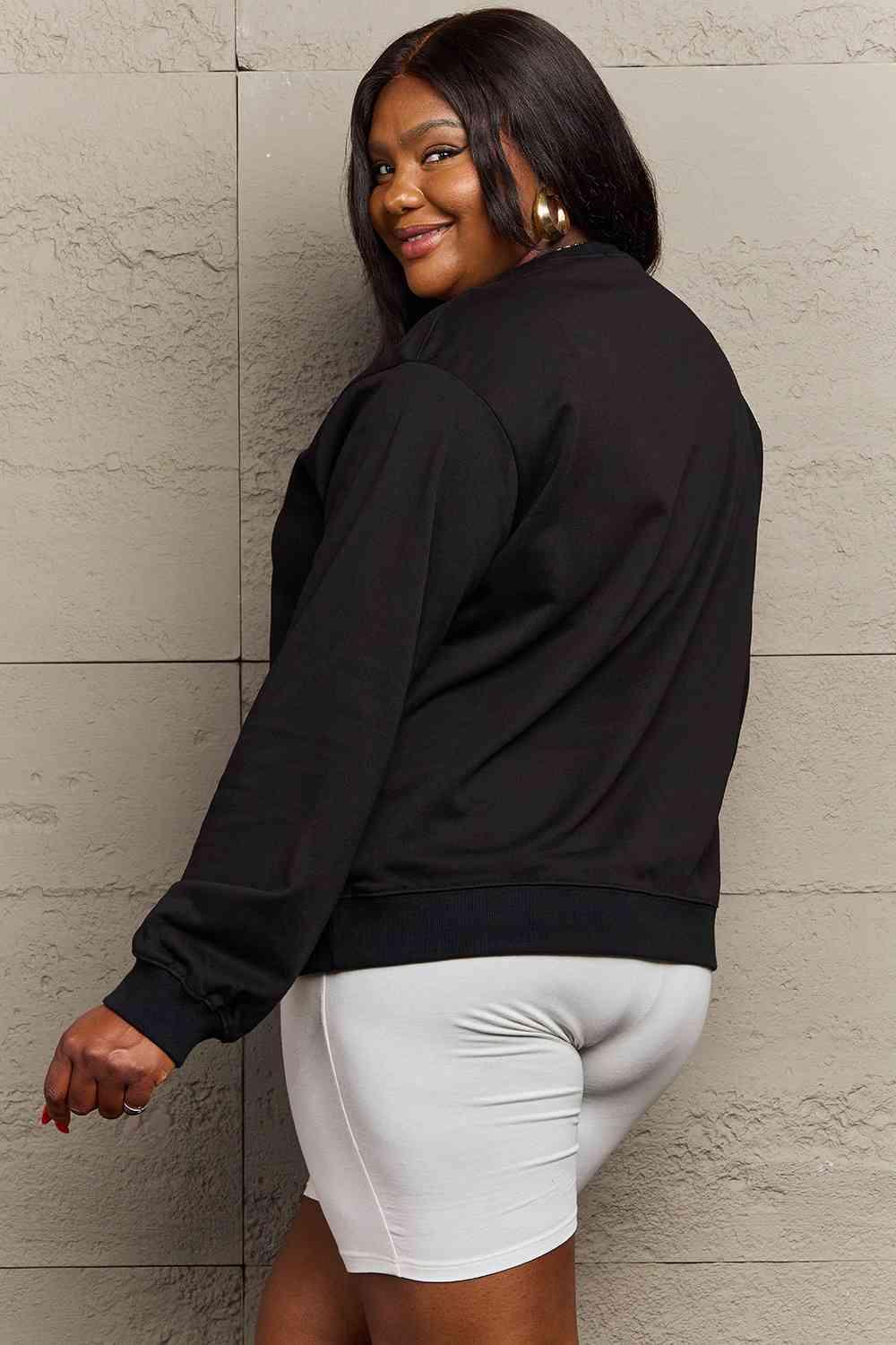 Simply Love Full Size Drop Shoulder Graphic Sweatshirt - Immenzive