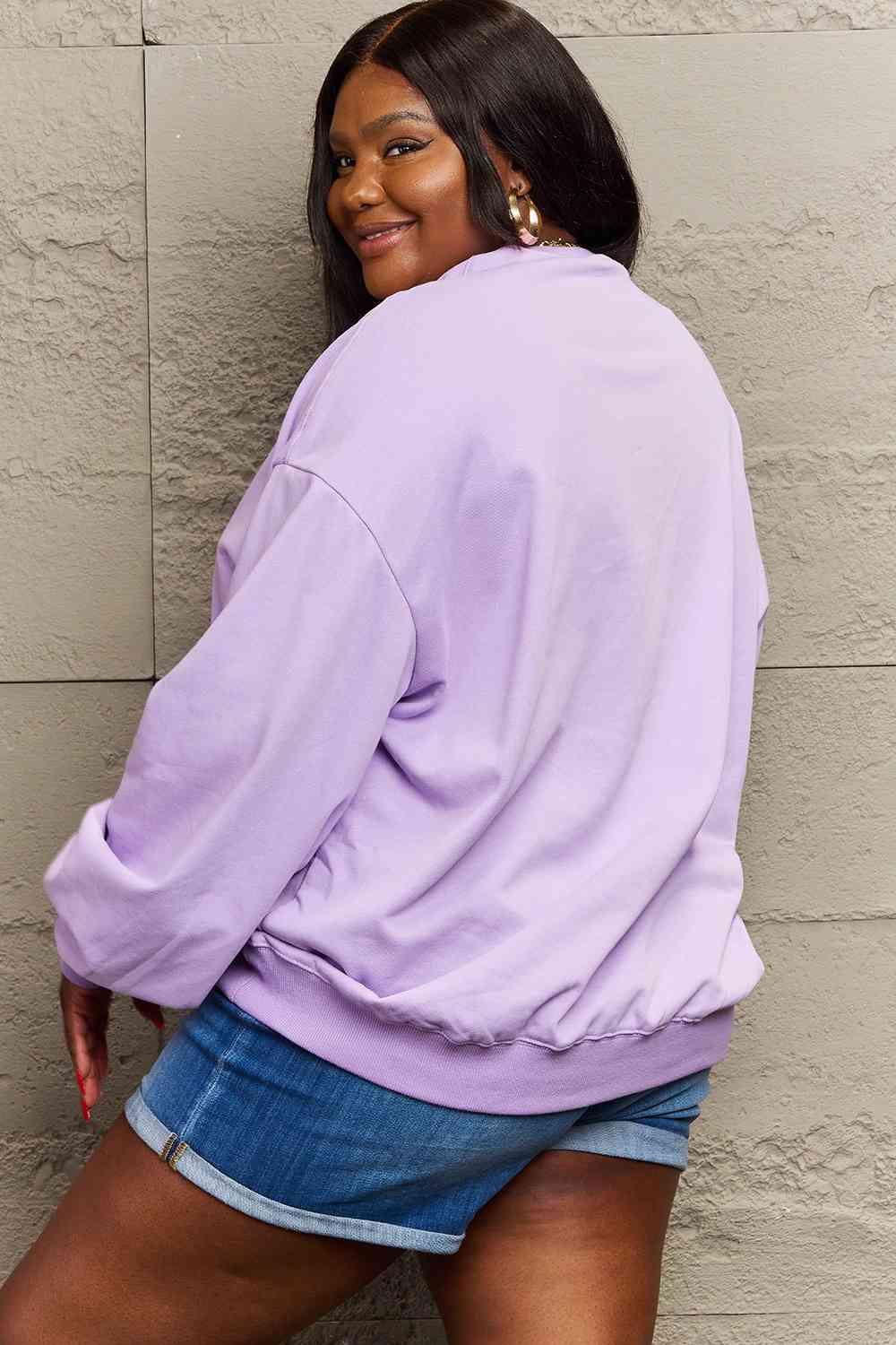 Simply Love Full Size Drop Shoulder Graphic Sweatshirt - Immenzive
