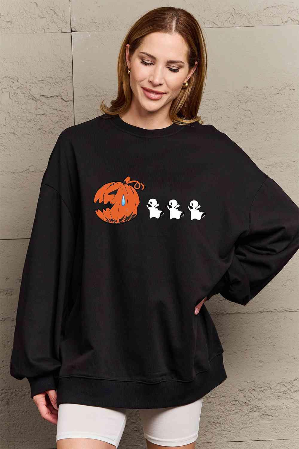 Simply Love Full Size Graphic Dropped Shoulder Sweatshirt - Immenzive