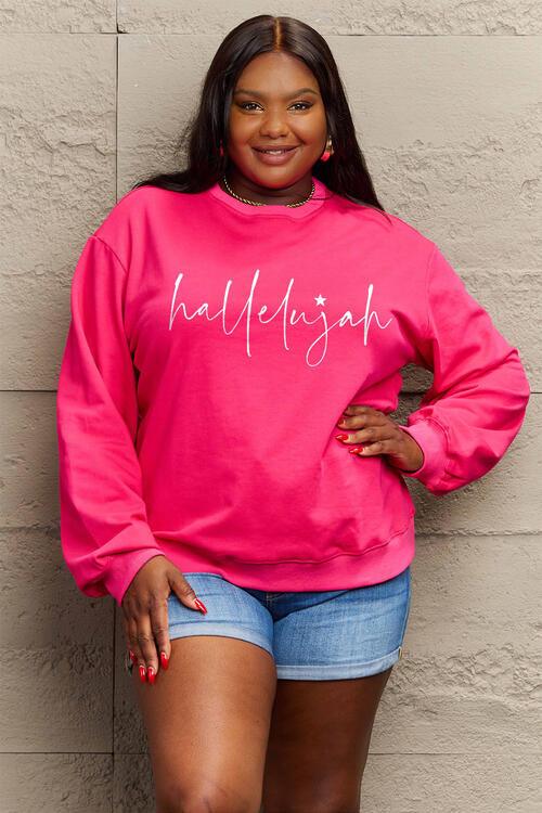 Simply Love Full Size Letter Graphic Long Sleeve Sweatshirt - Immenzive