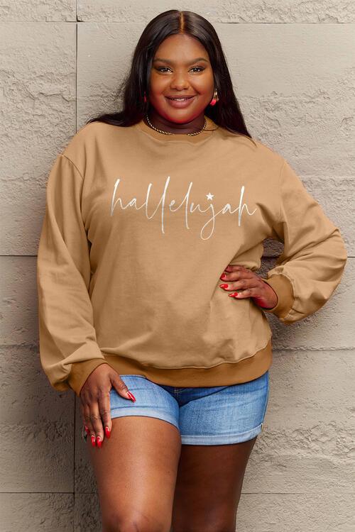 Simply Love Full Size Letter Graphic Long Sleeve Sweatshirt - Immenzive