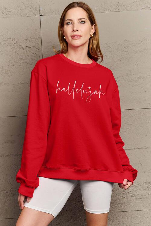 Simply Love Full Size Letter Graphic Long Sleeve Sweatshirt - Immenzive