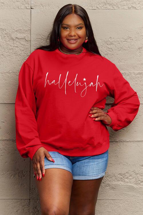 Simply Love Full Size Letter Graphic Long Sleeve Sweatshirt - Immenzive