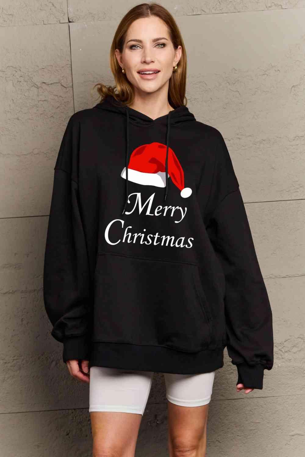 Simply Love Full Size MERRY CHRISTMAS Graphic Hoodie - Immenzive