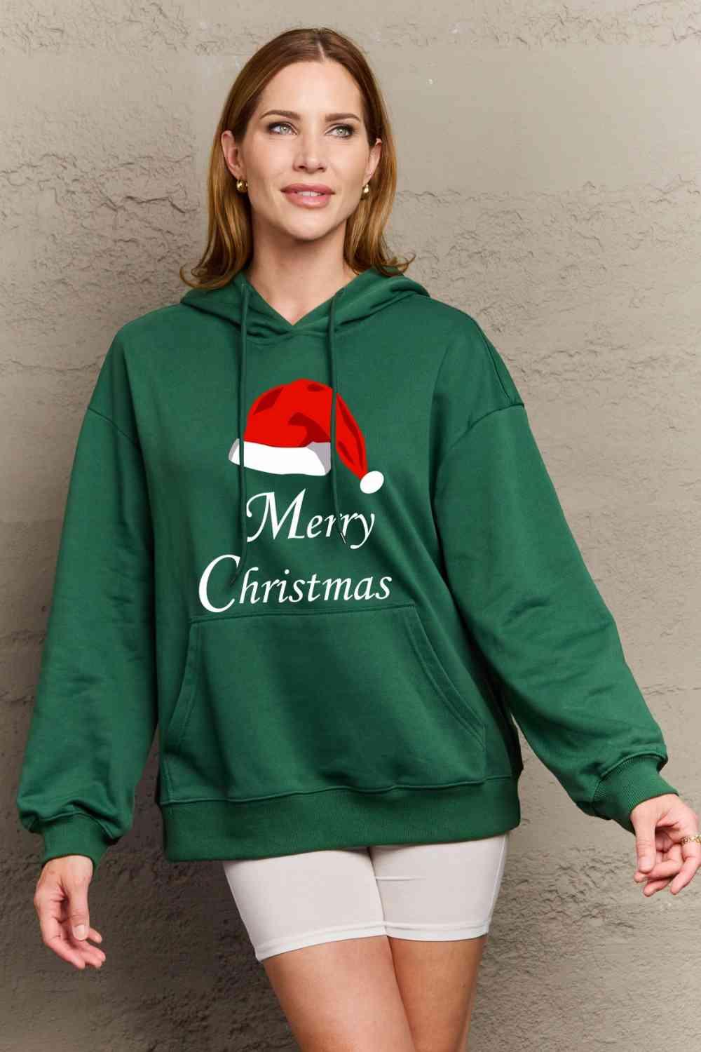 Simply Love Full Size MERRY CHRISTMAS Graphic Hoodie - Immenzive