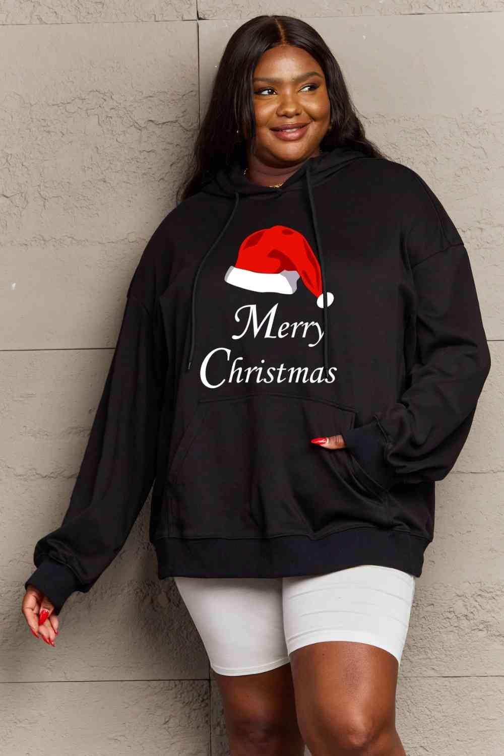 Simply Love Full Size MERRY CHRISTMAS Graphic Hoodie - Immenzive