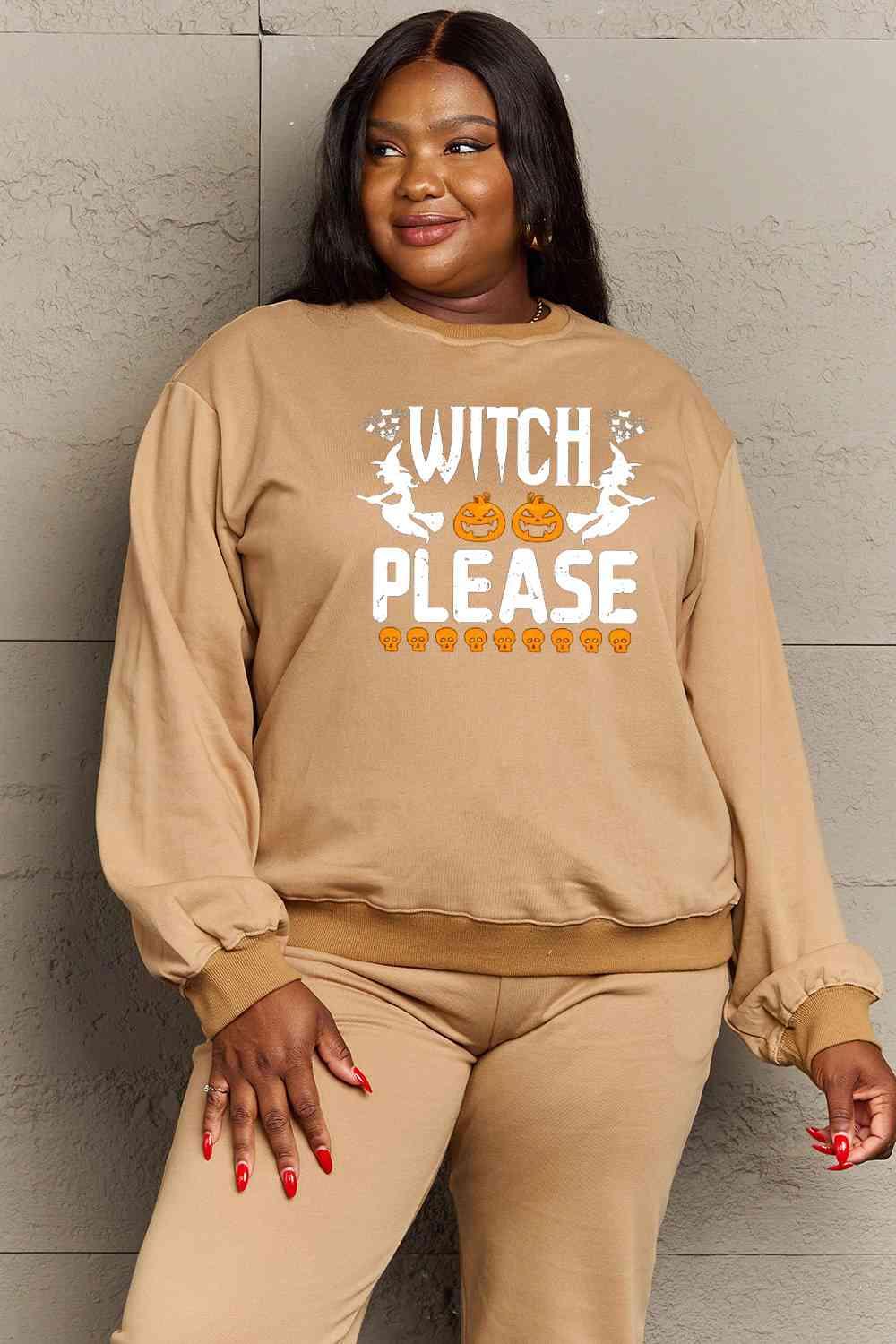 Simply Love Full Size WITCH PLEASE Graphic Sweatshirt - Immenzive