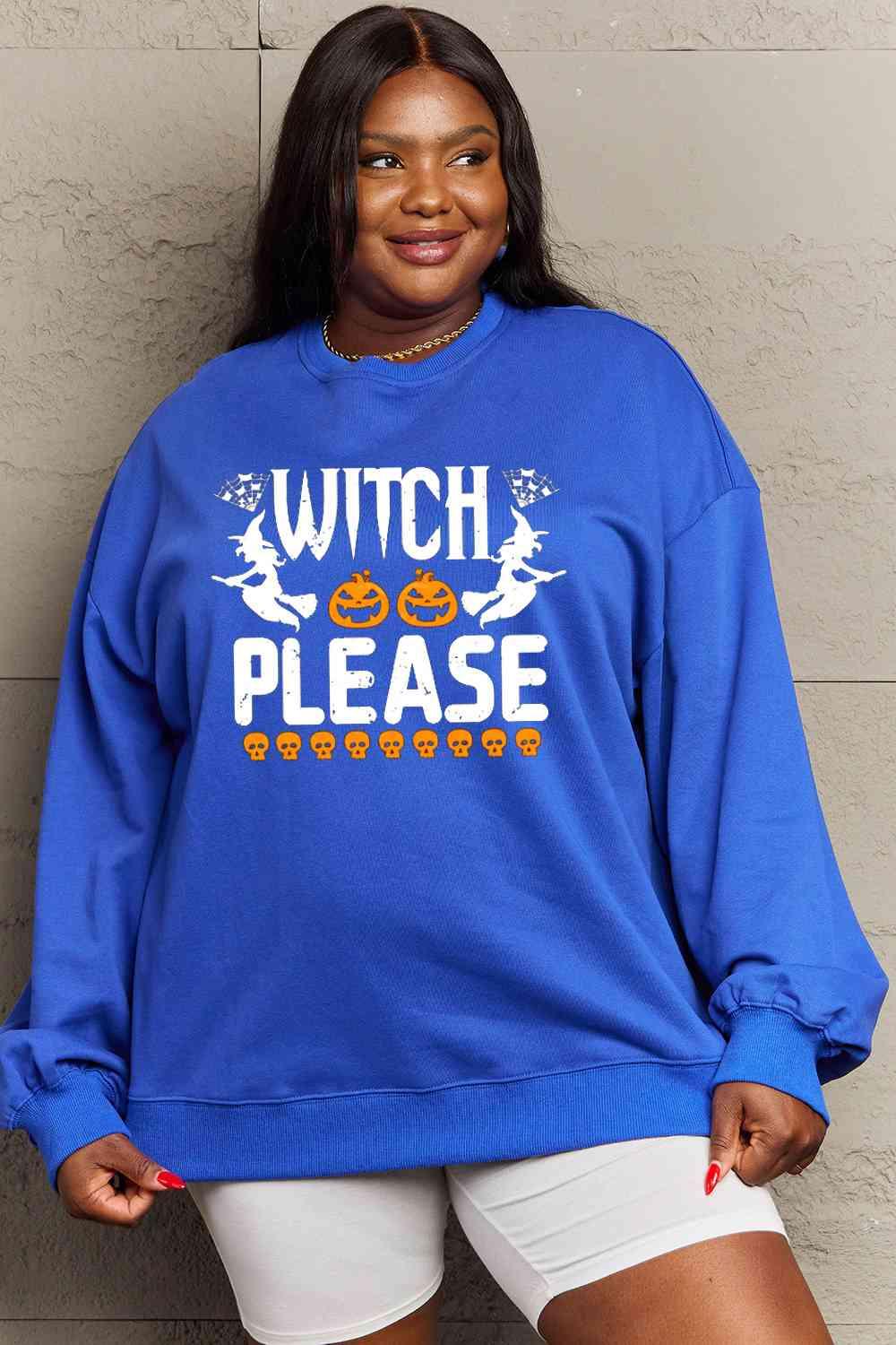 Simply Love Full Size WITCH PLEASE Graphic Sweatshirt - Immenzive