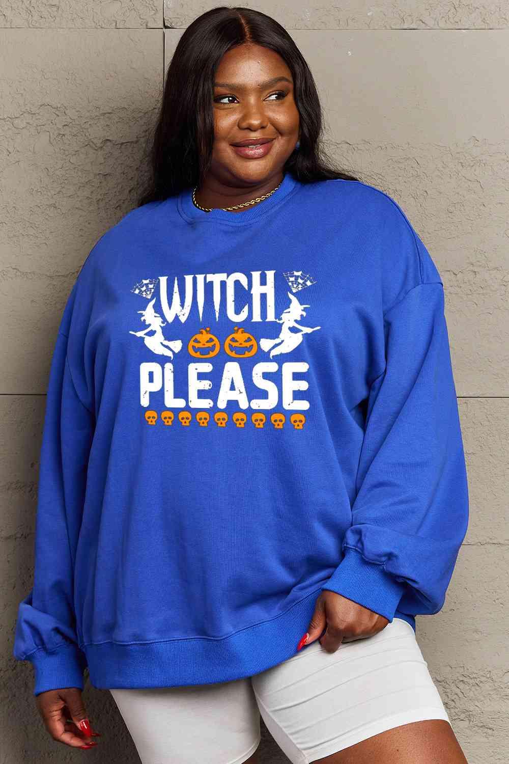 Simply Love Full Size WITCH PLEASE Graphic Sweatshirt - Immenzive