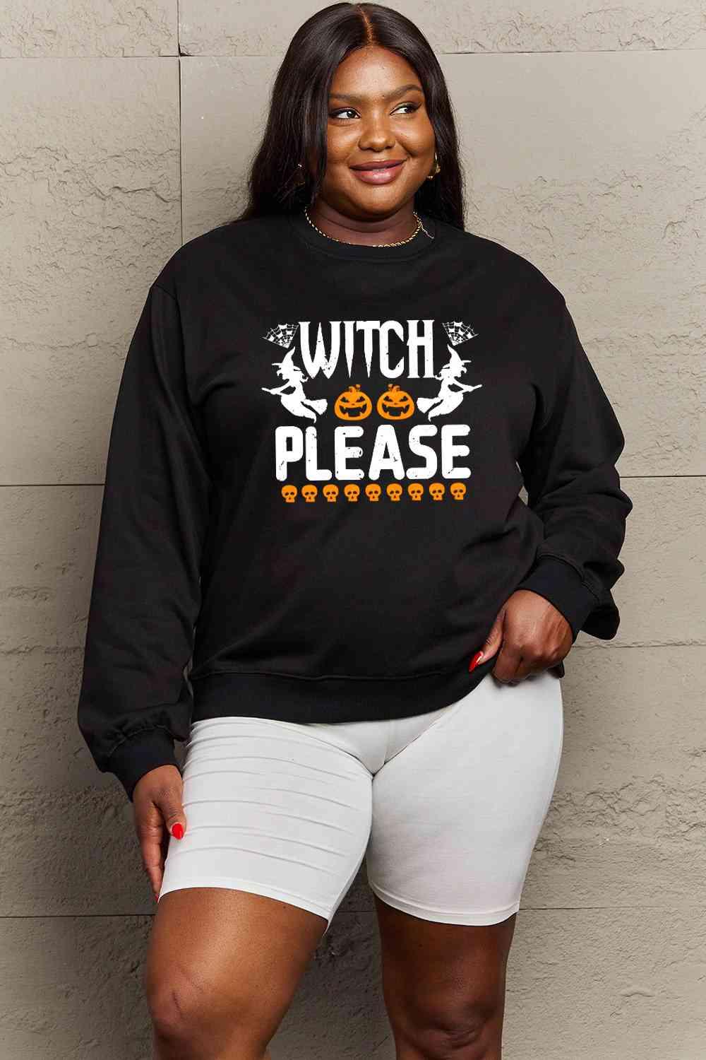 Simply Love Full Size WITCH PLEASE Graphic Sweatshirt - Immenzive