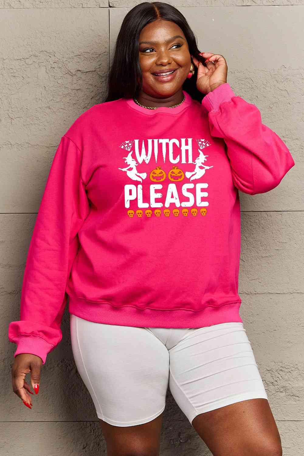 Simply Love Full Size WITCH PLEASE Graphic Sweatshirt - Immenzive