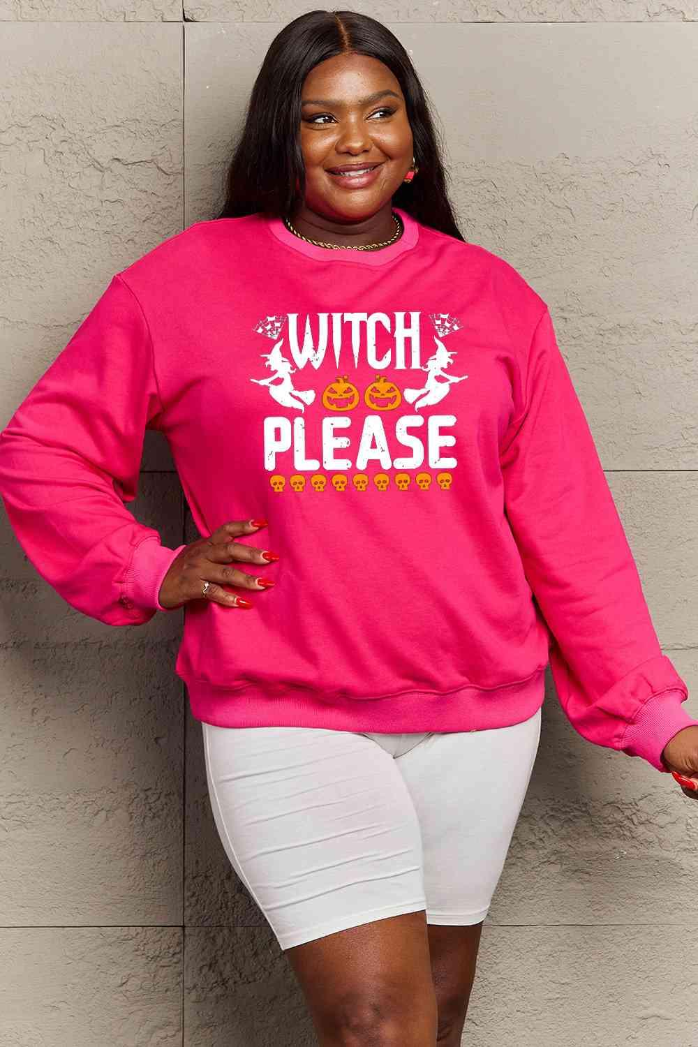 Simply Love Full Size WITCH PLEASE Graphic Sweatshirt - Immenzive