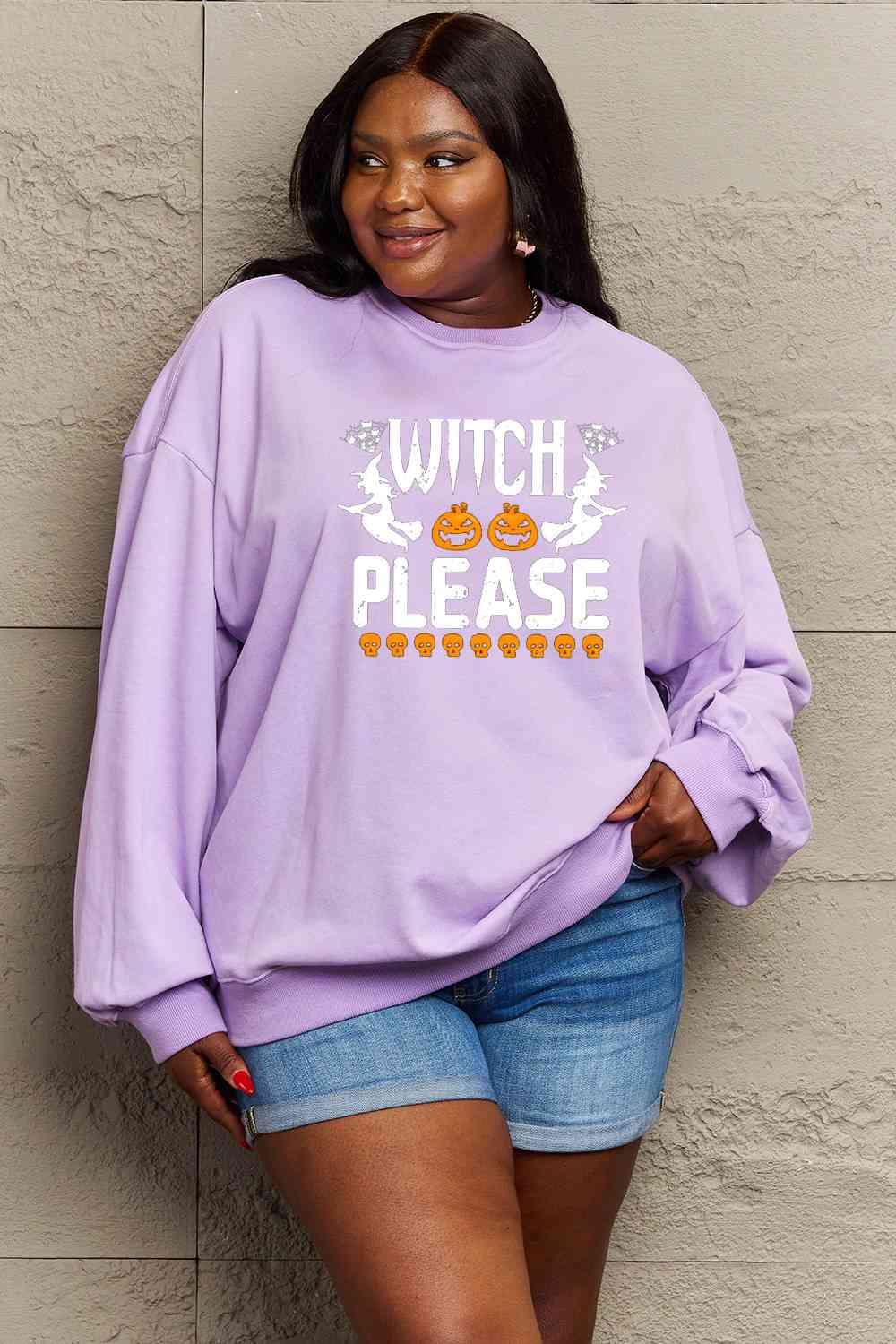 Simply Love Full Size WITCH PLEASE Graphic Sweatshirt - Immenzive