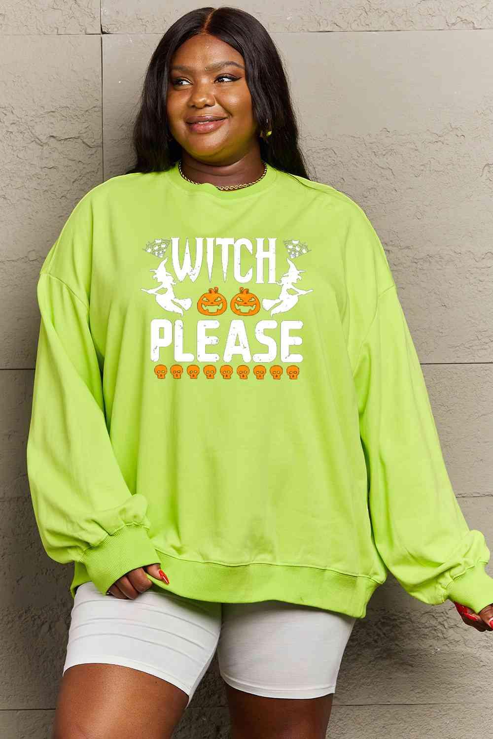 Simply Love Full Size WITCH PLEASE Graphic Sweatshirt - Immenzive