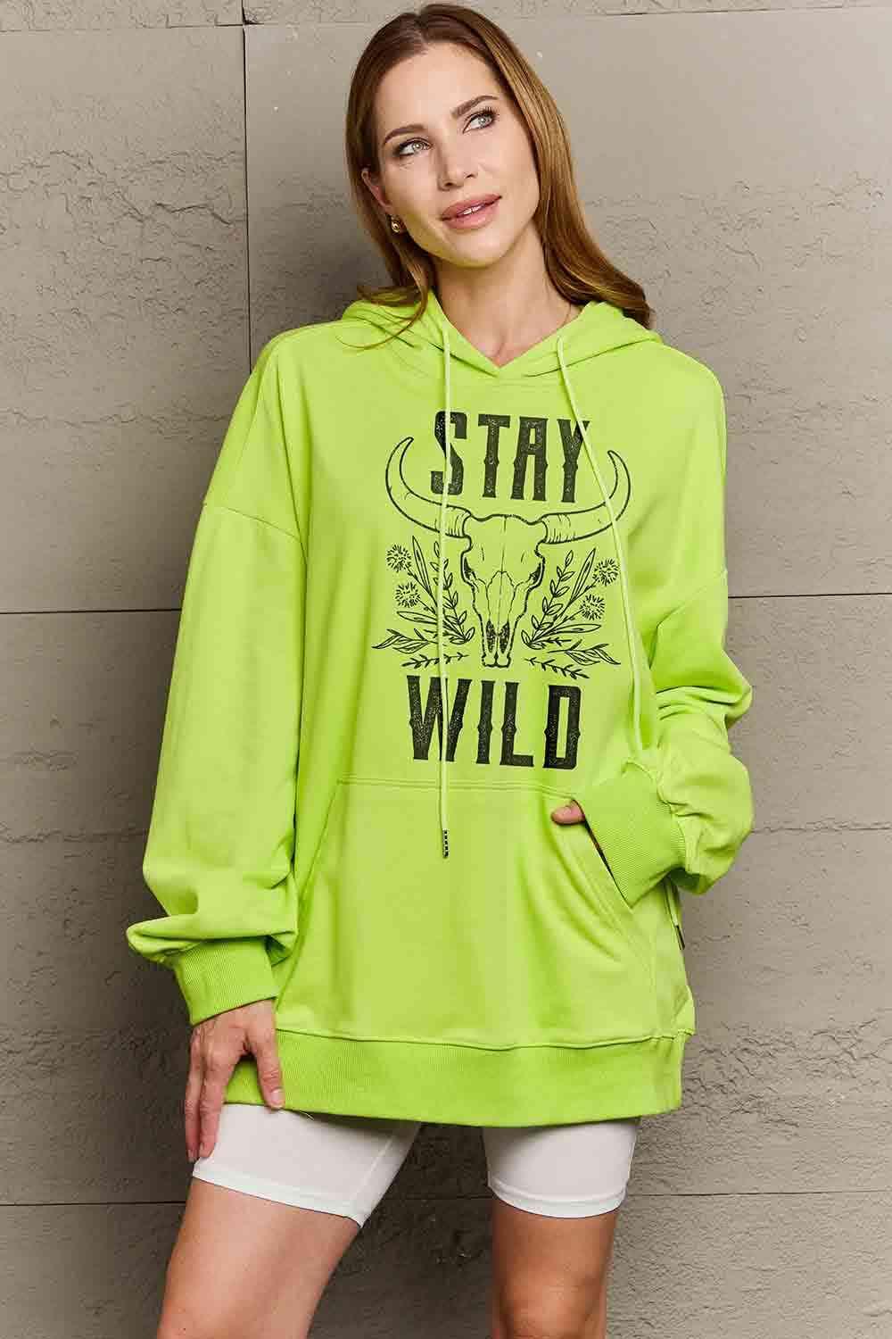 Simply Love Simply Love Full Size STAY WILD Graphic Hoodie - Immenzive