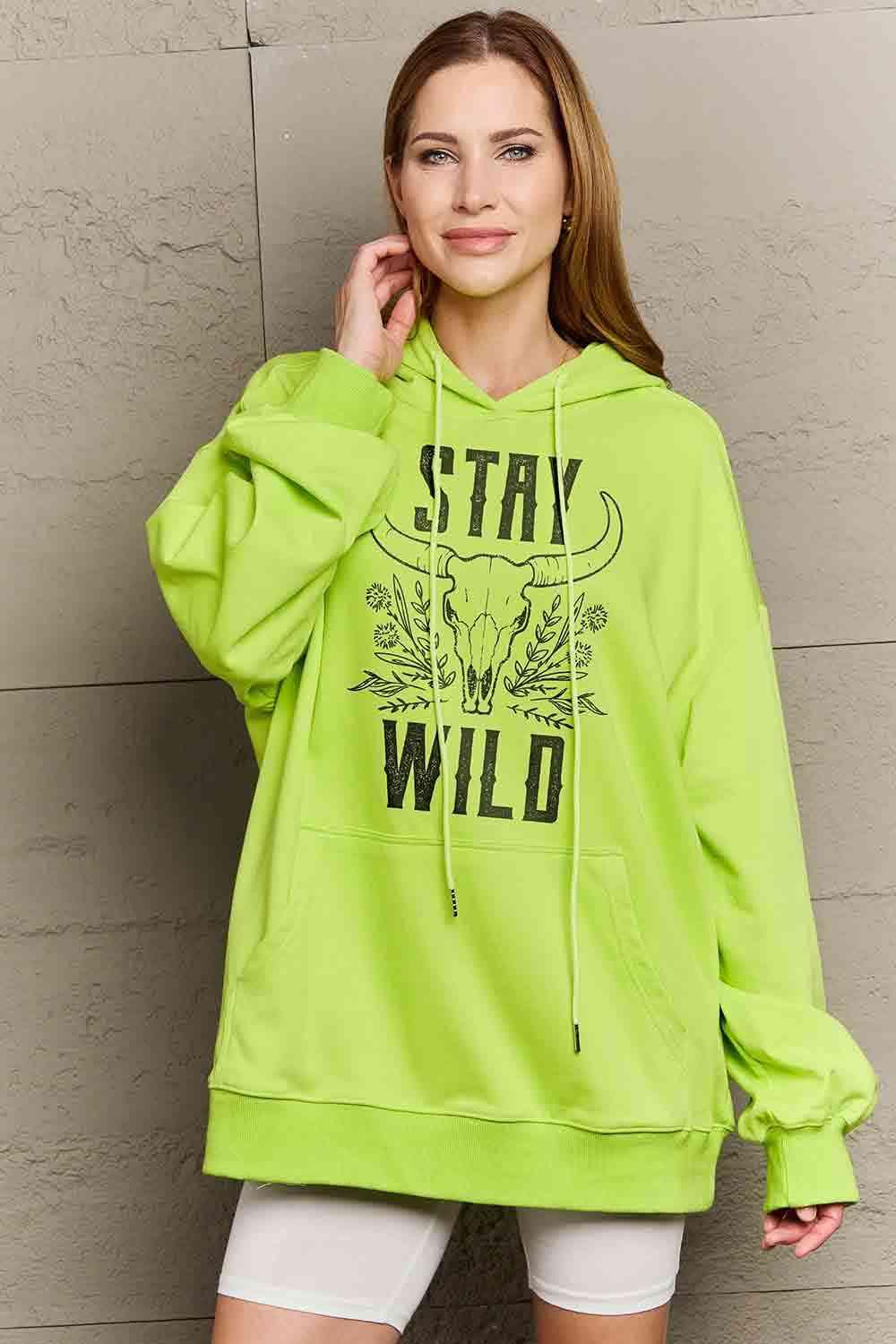 Simply Love Simply Love Full Size STAY WILD Graphic Hoodie - Immenzive