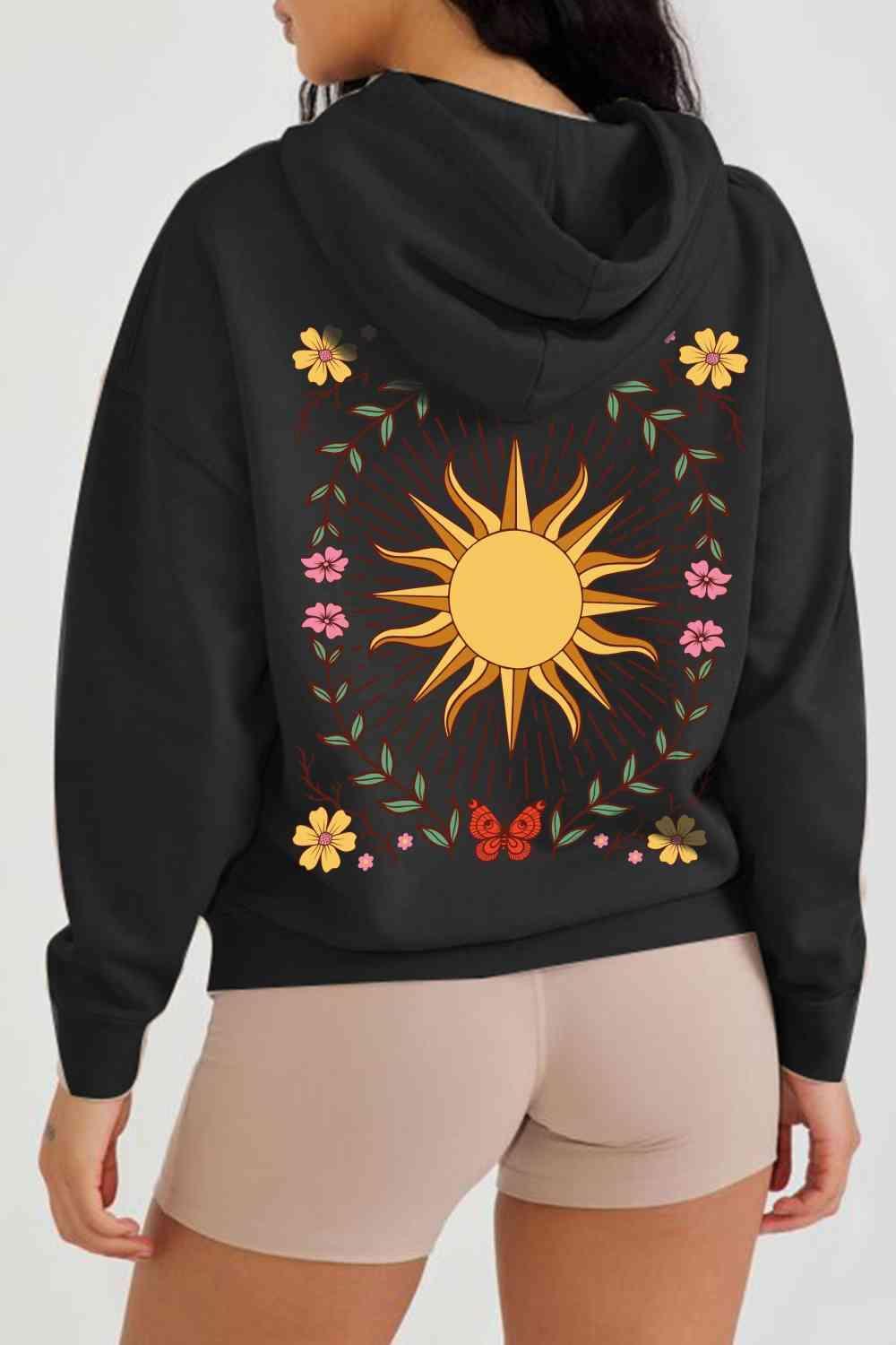 Simply Love Simply Love Full Size Sun Graphic Hooded Jacket - Immenzive