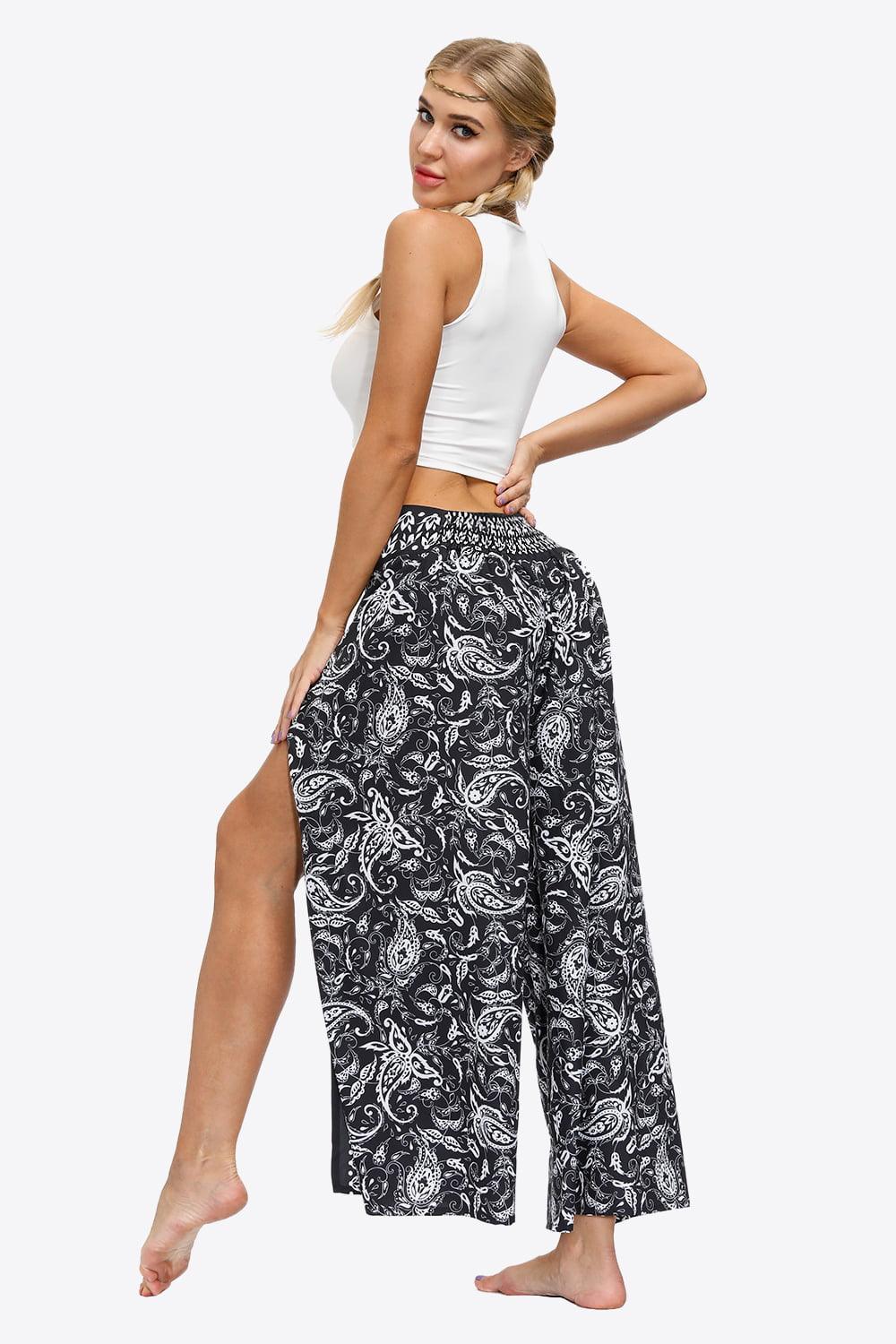 Split Wide Leg Long Pants - Immenzive