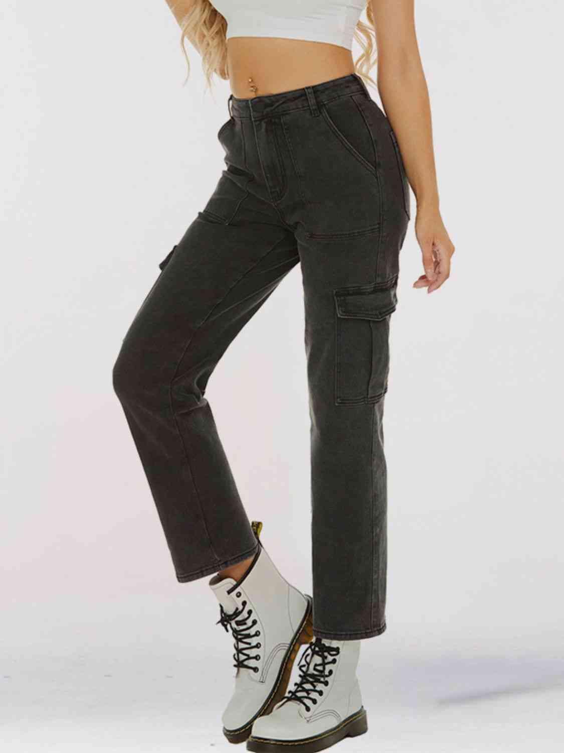 Straight Leg Jeans with Pockets - Immenzive