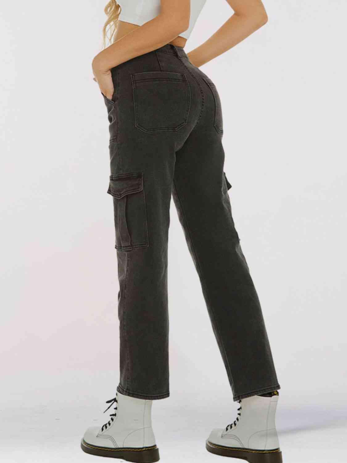 Straight Leg Jeans with Pockets - Immenzive