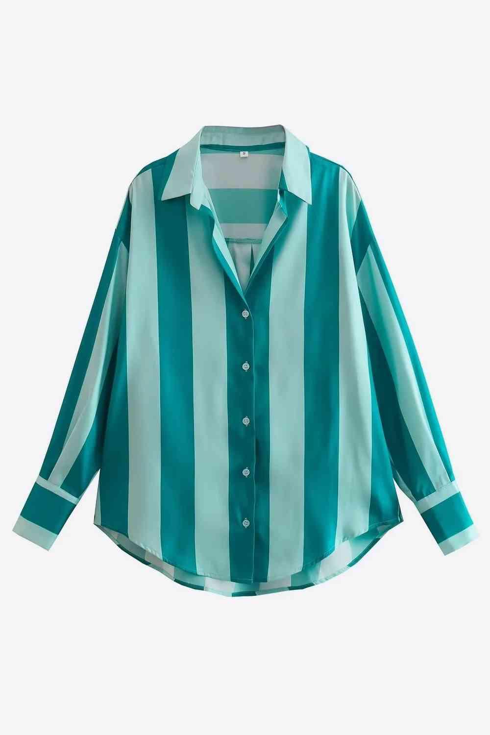 Striped Dropped Shoulder Shirt - Immenzive
