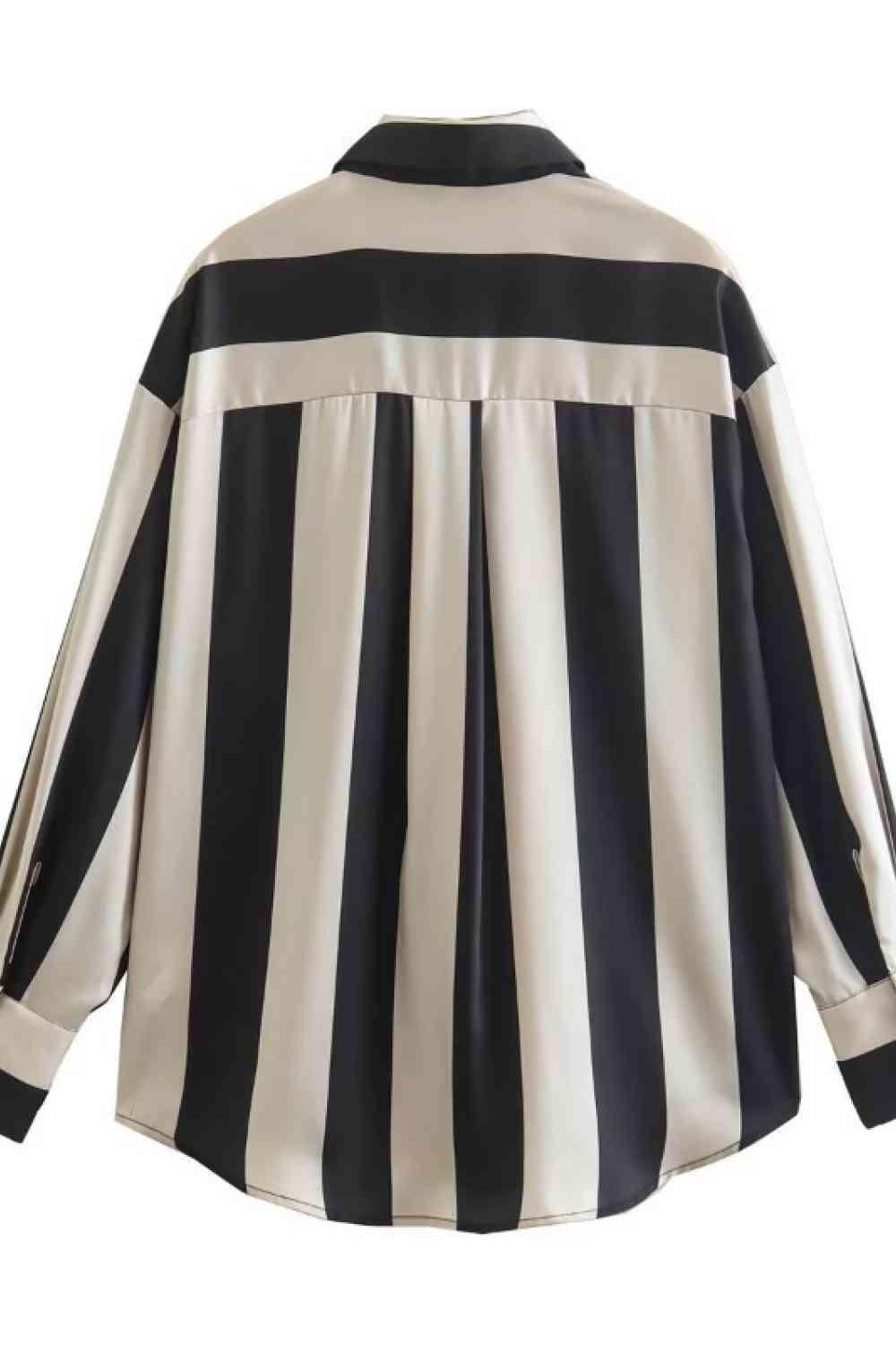 Striped Dropped Shoulder Shirt - Immenzive