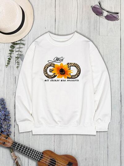 Sunflower Round Neck Dropped Shoulder Sweatshirt - Immenzive