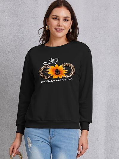 Sunflower Round Neck Dropped Shoulder Sweatshirt - Immenzive